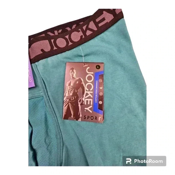 Jockey Sport Cotton Performance Boxer Briefs Keyhole Teal #8060 Size L or XL - Picture 3 of 6